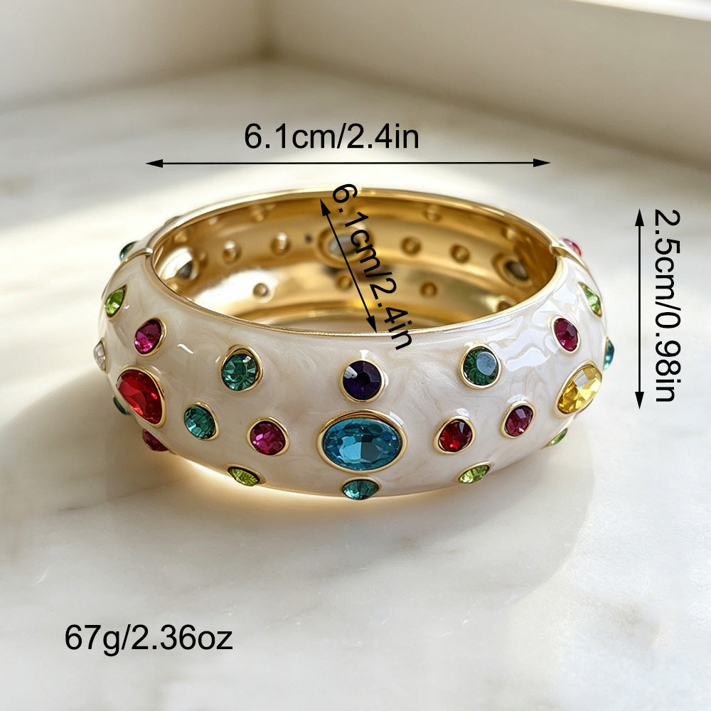 Designer Multi Color Enamel Gold Rhinestone Copper Cuff & Kadan Bulk