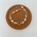 Bulk Evil Eye & Hand Charm Gold Silver CZ Anti Tarnish Copper Bracelet