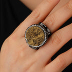 Agate Black Brown Gemstone Crystal Adjustable Ring For Women Bulk