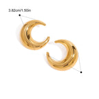 Crescent Moon 18K Gold Stainless Steel Anti Tarnish Stud Earring Bulk