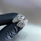 Studded Surface Drop Solitaire Silver Anti Tarnish Free Size Ring Bulk