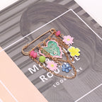 Multi Color Leaf Flower Gold Enamel Brooch For Women Bulk