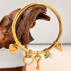 Multi Color Charms Gold Cubic Zirconia Copper Bracelet For Women Bulk