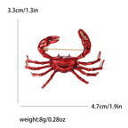 Red Crab Gold Plated Enamel Brooch For Women Bulk