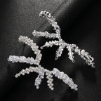 Geometric Rhinestones CZ 18K Gold Silver Ear Clips Earring Pair Bulk