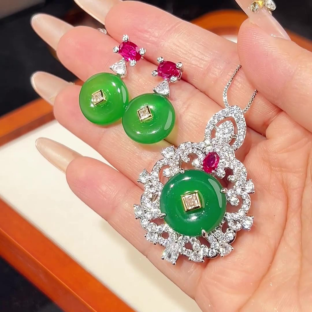 Green Pink White Silver CZ Anti Tarnish Pendant Earring Bulk
