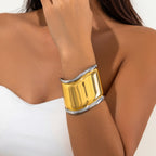Glossy Wave Gold Silver Plated Anti Tarnish Cuff Kada Bracelet Bulk