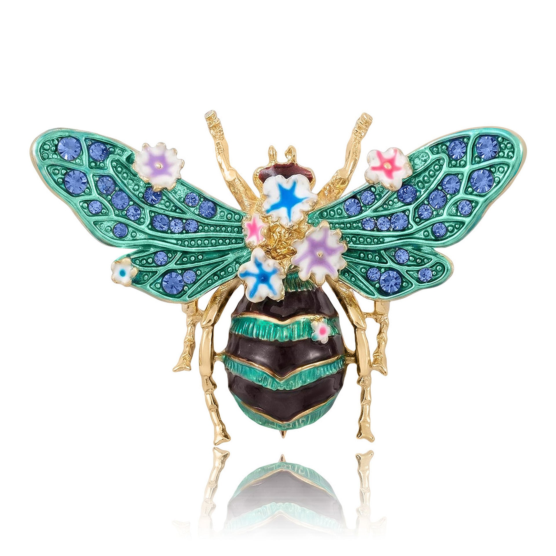 Multi Color Butterfly Gold Plated Rhinestone Brooch For Women Bulk