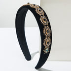 Evil Eye Black Gold Rhinestone CZ Headband Hair Band Accessories Bulk