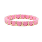 Multi Color Heart Gold Enamel Copper Bracelet Wrist Wear For Women Bulk