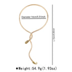 18K Gold Silver Adjustable Flexible Long Necklace For Women Bulk