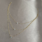 Drop Star Heart Solitaire Gold Anti Tarnish Layer Necklace Chain Bulk