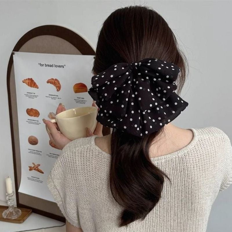 Black White Dots Cloth Hire Band Hair Accessories For Girl Women Bulk