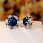 Multi Color Solitaire Silver Cubic Zirconia Crystal Stud Earring Bulk