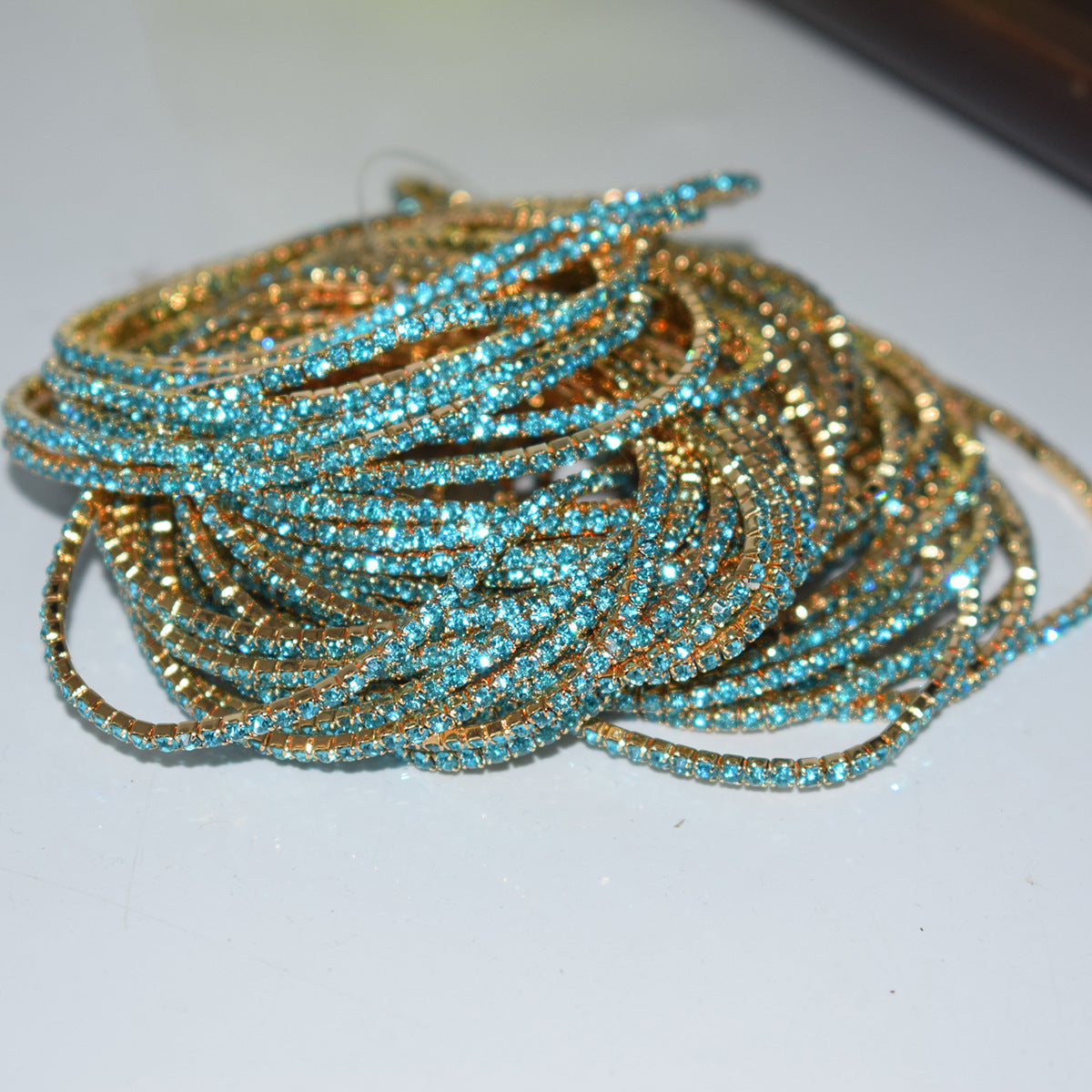 18K Gold Silver Multi Rhinestone Bracelet Bangle Adjustable Women Bulk