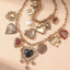 Various Heart 18K Gold Silver Dual Layer Necklace Chain For Women