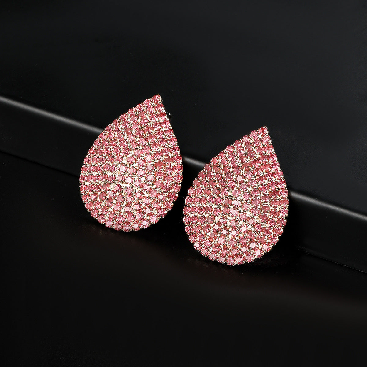 Water Drop Rhinestone Crystal Stud Earring For Women