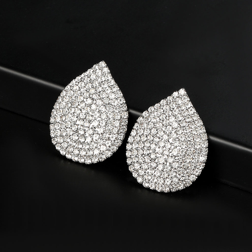 Water Drop Rhinestone Crystal Stud Earring For Women