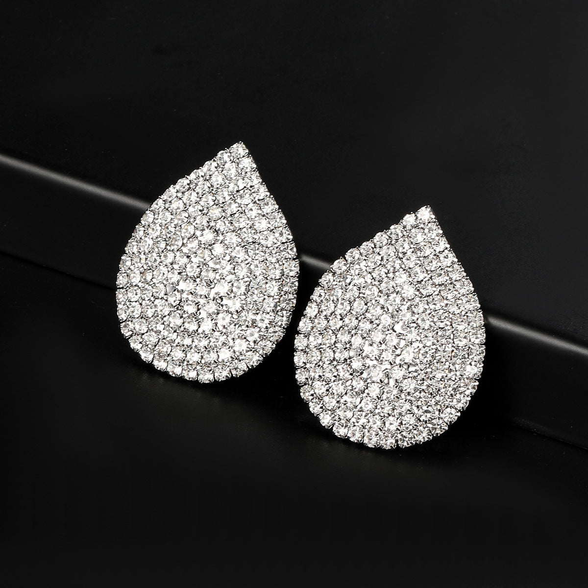 Water Drop Rhinestone Crystal Stud Earring For Women