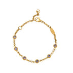 Bulk Multi Twelve Birthstone Gold CZ Stainless Steel Bracelet