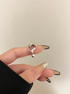 Retro Question Mark Exclamation Mark 18K Gold Silver Anti Tarnish Adjustable Ring For Women