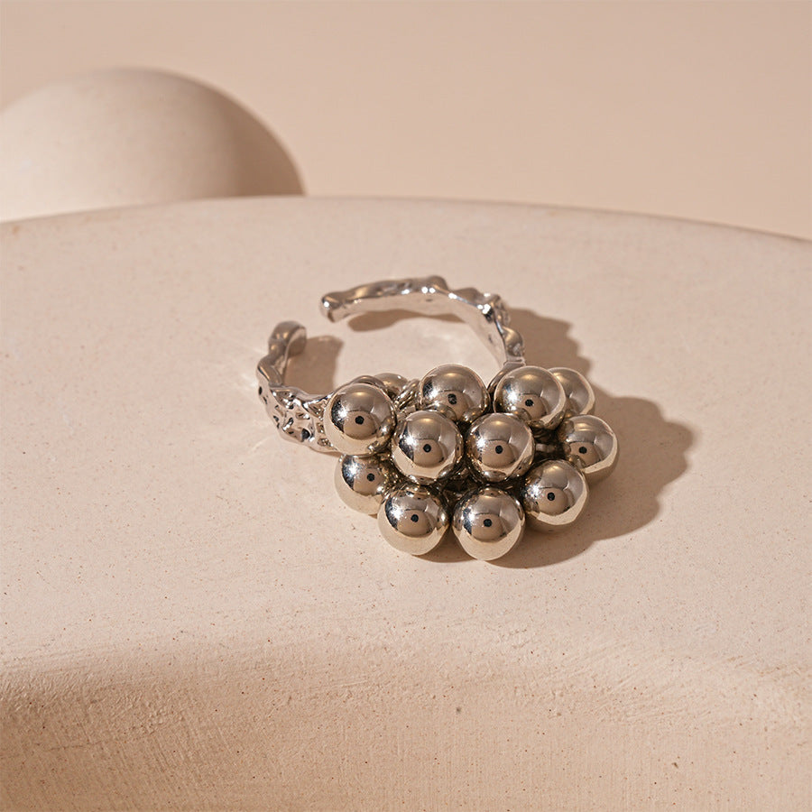Wholesale Designer Cluster Silver Plated Plain Adjustable Fancy Ring