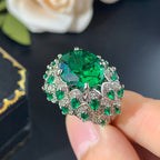Oval Multi Gemstones CZ Crystal Silver Anti Tarnish Ring Bulk
