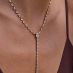 Gold Baguette Cubic Zirconia Stainless Steel Necklace For Women Bulk