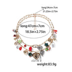 Dual Layer 18K Gold Heart Various Pieces Of Charm Necklace Women Bulk