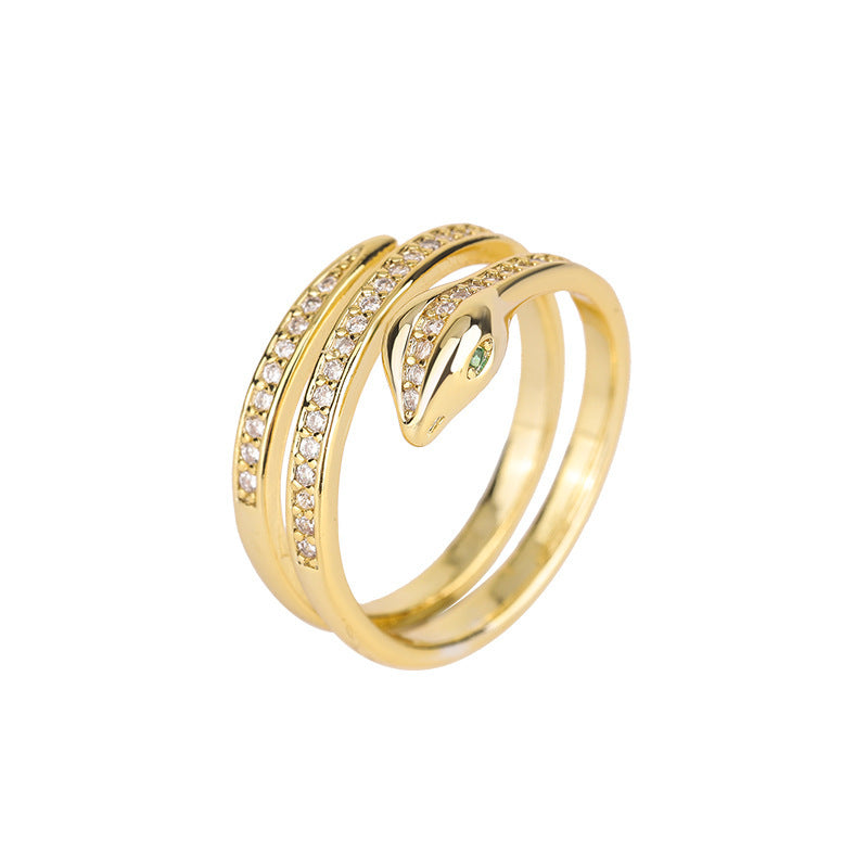 Bulk Double Band Gold Silver Plated CZ Copper Adjustable Fancy Ring