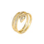 Bulk Double Band Gold Silver Plated CZ Copper Adjustable Fancy Ring