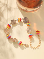 Rainbow Evil Eye 18K Gold Multicolour Handmade Beaded Bracelet Bulk