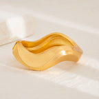 Matte Finish Wave 18K Gold Openable Kada Bracelet Pack Of 4 Women Bulk