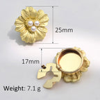 Bulk Flower Petals Gold Silver Pearl Brass Anti Tarnish Button Cover