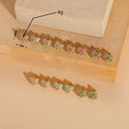 Teddy Bear 18K Gold CZ Multi Gemstone Anti Tarnish Stud Earring Bulk