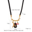 Moon Cherry Heart Seahorse 18K Gold Thread Charm Pendant Chain Necklace For Women