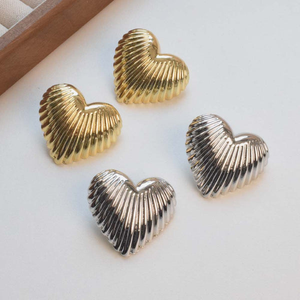 Heart Love 18K Gold Silver Stud Earring For Women Bulk Main image