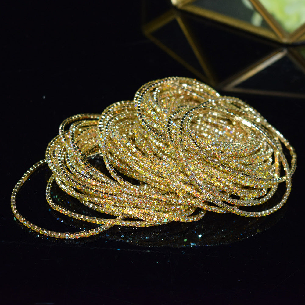 18K Gold Silver Multi Rhinestone Bracelet Bangle Adjustable Women Bulk