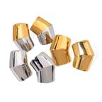 Two Tone 18K Gold Silver Stainless Steel Anti Tarnish Ear Cuff Stud Earring For Women