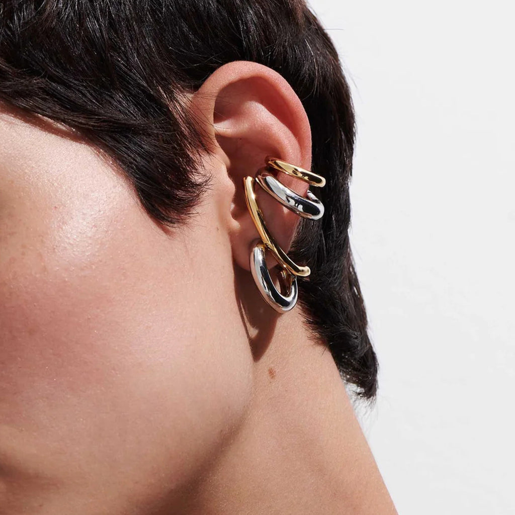 Two Tone Gold Silver Stainless Steel Anti Tarnish Stud Earring Bulk