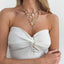 Multi Color Ocean Shell Gold Plated Crystal Necklace For Women
