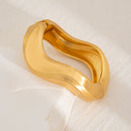 Matte Finish Wave 18K Gold Openable Kada Bracelet Pack Of 4 Women Bulk