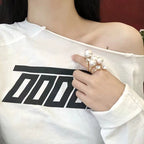 Multi White Pearl Gold Plated Copper Fancy Ring For Women Wholesale