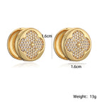 Clover Round 18K Gold Cubic Zirconia Anti Tarnish Stud Earring Bulk