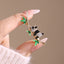 Multi Color Panda Gold Plated Rhinestone Brooch For Women Bulk