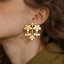 Gold Flower Plain Dangler Earrings For Women Bulk
