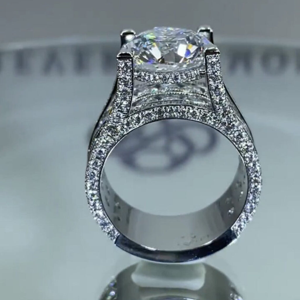 Round Diamond Solitaire Cubic Zirconia Silver Anti Tarnish Ring Bulk