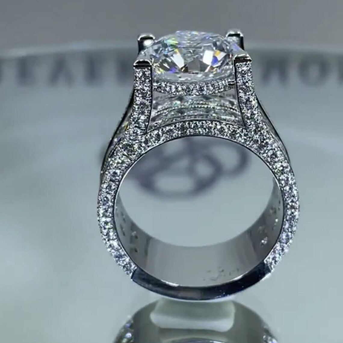 Round Diamond Solitaire Cubic Zirconia Silver Anti Tarnish Ring Bulk
