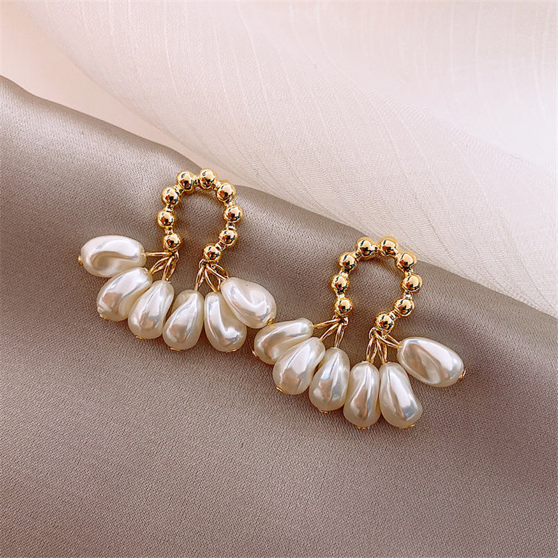 White Pearl 18K Gold Plated Dangler Drop Earring For Women Bulk Main image