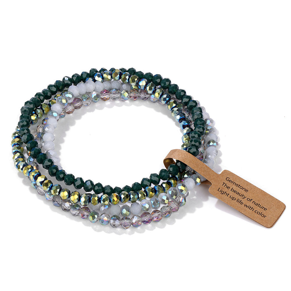 Triple Layer Multicolor Beads Adjustable Layer Stackable Bracelet Bulk